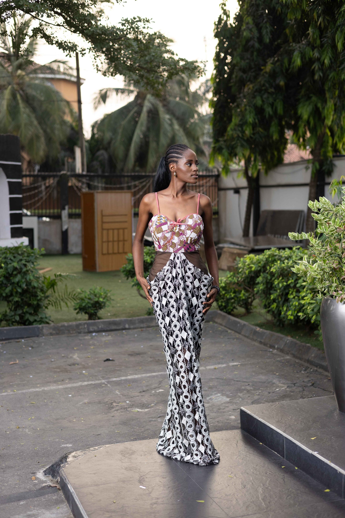 Sleeveless beaded dress