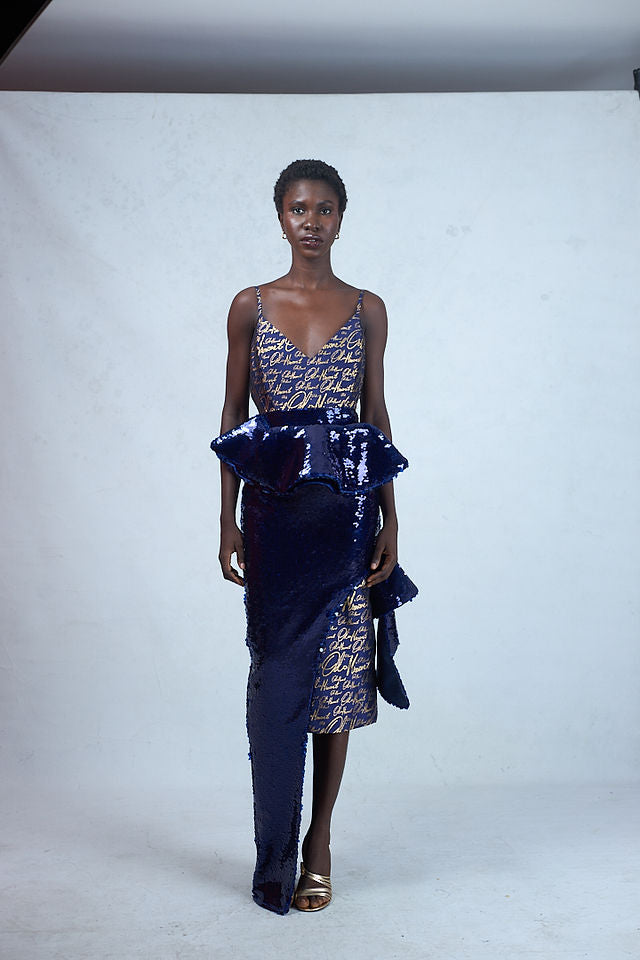 Odio Mimonet JoJo Silk Sequin Dress — luxury African eveningwear by OM
