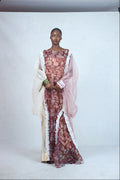 Odio Mimonet Luna Tissue Organza OM Silk Print Kaftan — luxury African fashion by OM