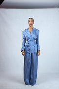 Odio Mimonet Kitan Organza Suit and Pants in silk organza luxury African designer two-piece set, front view