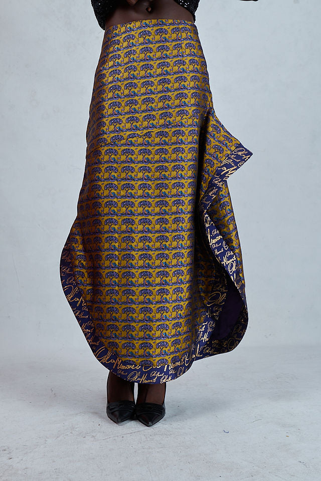 Odio Mimonet Loli Jacquard Print Skirt — luxury African fashion by OM