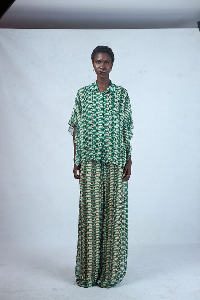 Odio Mimonet Raily Silk Chiffon Coordinate Set — luxury African fashion by OM