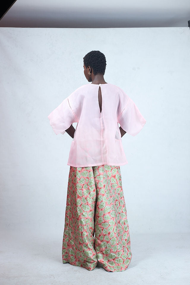 KIKI FLARE LEAF PRINT PANT