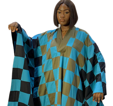 3 tone checkered agbada