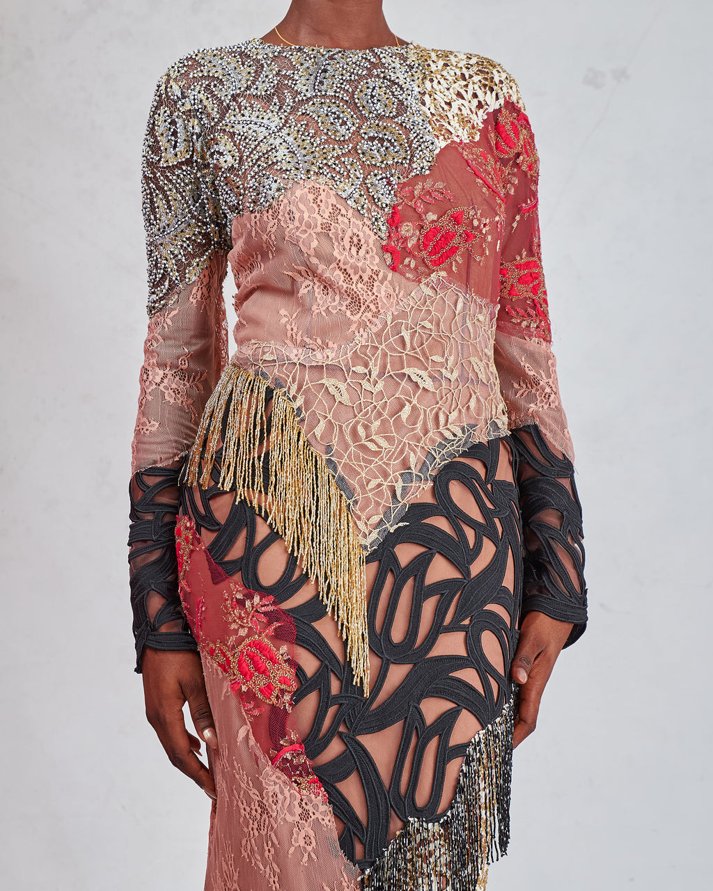 TESS EUDORA PINK LACE DRESS