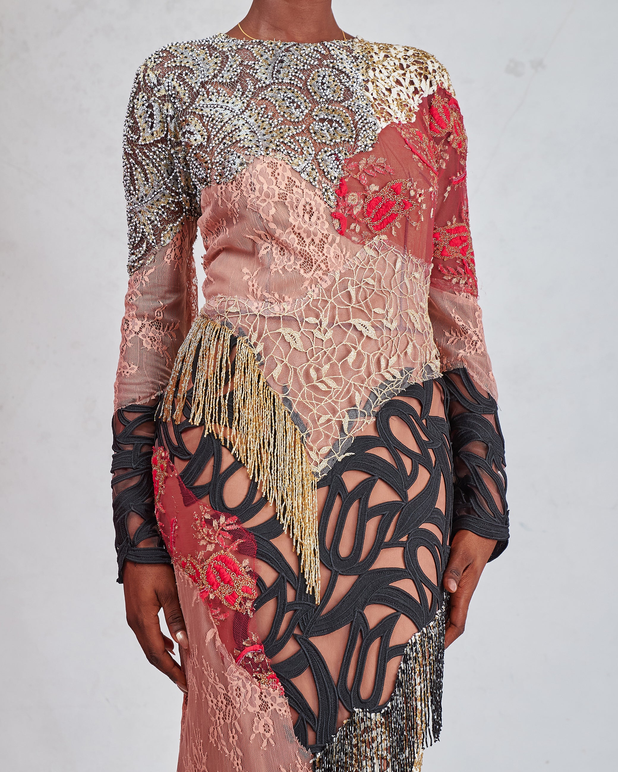 TESS EUDORA PINK LACE DRESS