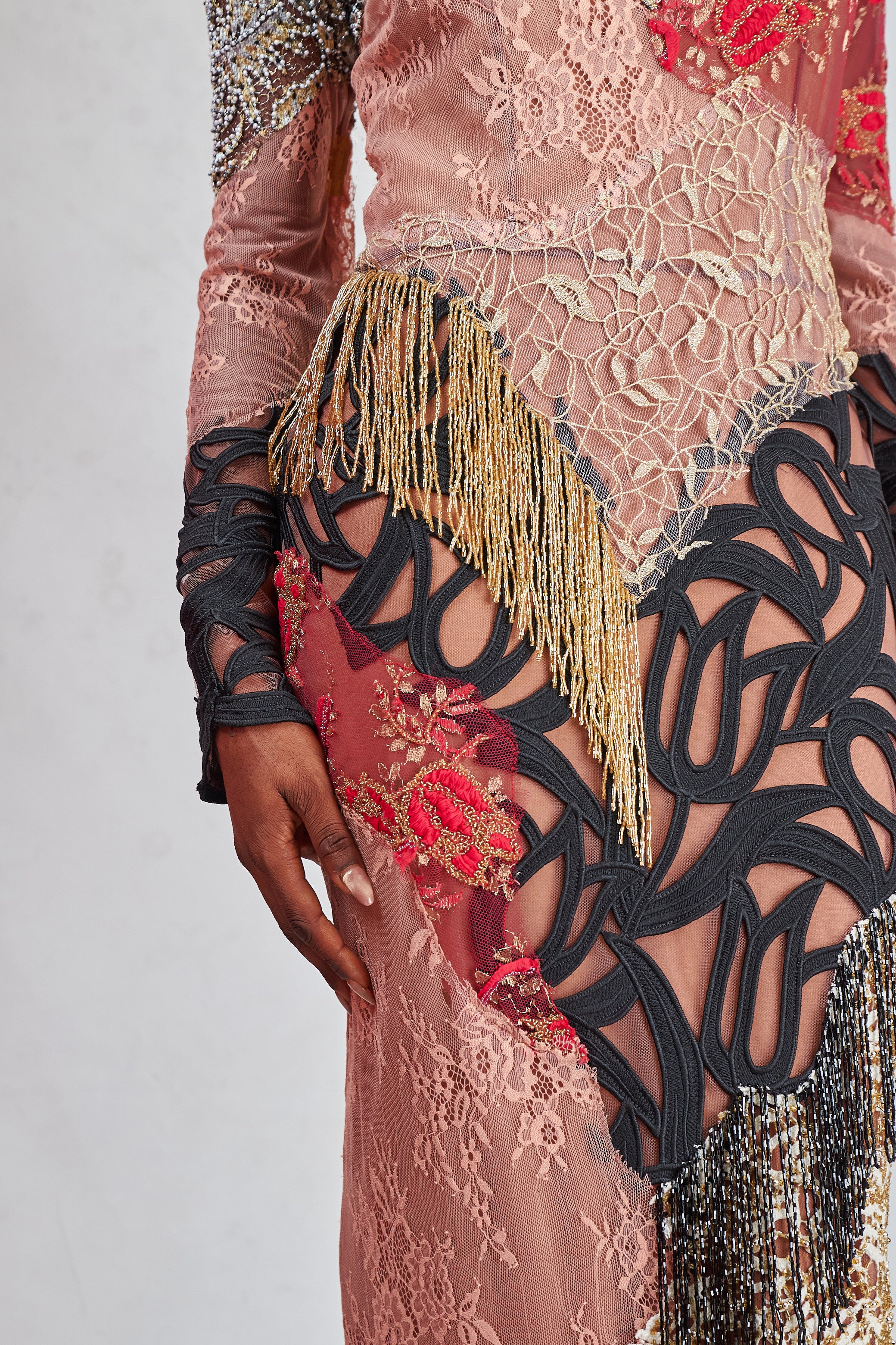 TESS EUDORA PINK LACE DRESS