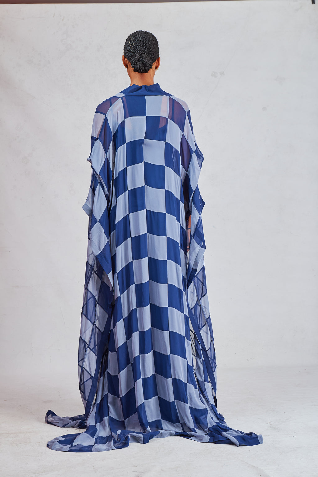 CHIFFON CHECKERED KAFTAN
