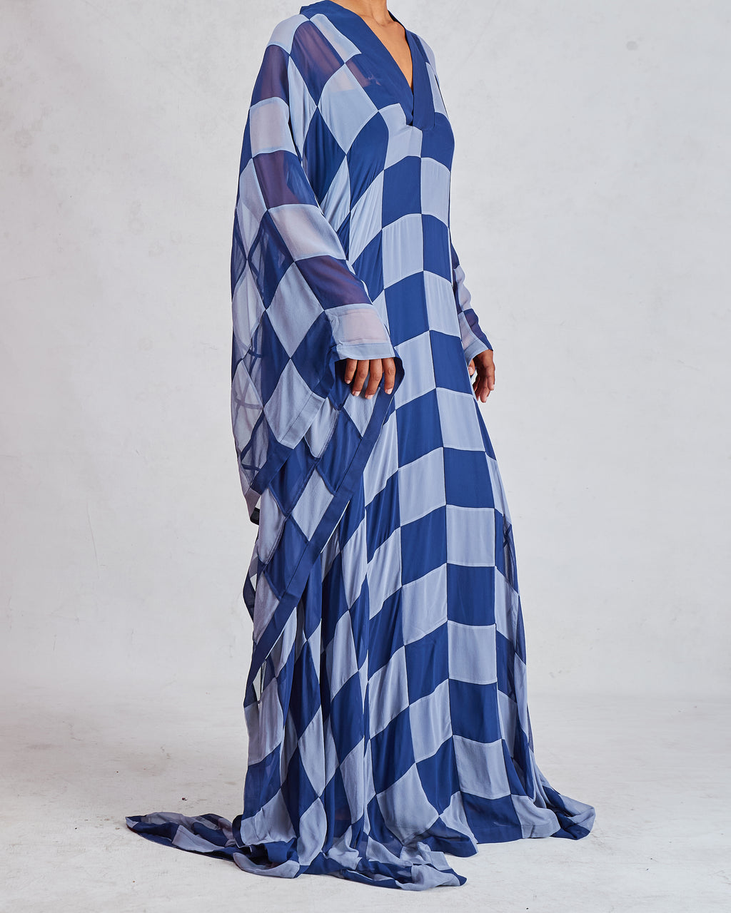 CHIFFON CHECKERED KAFTAN