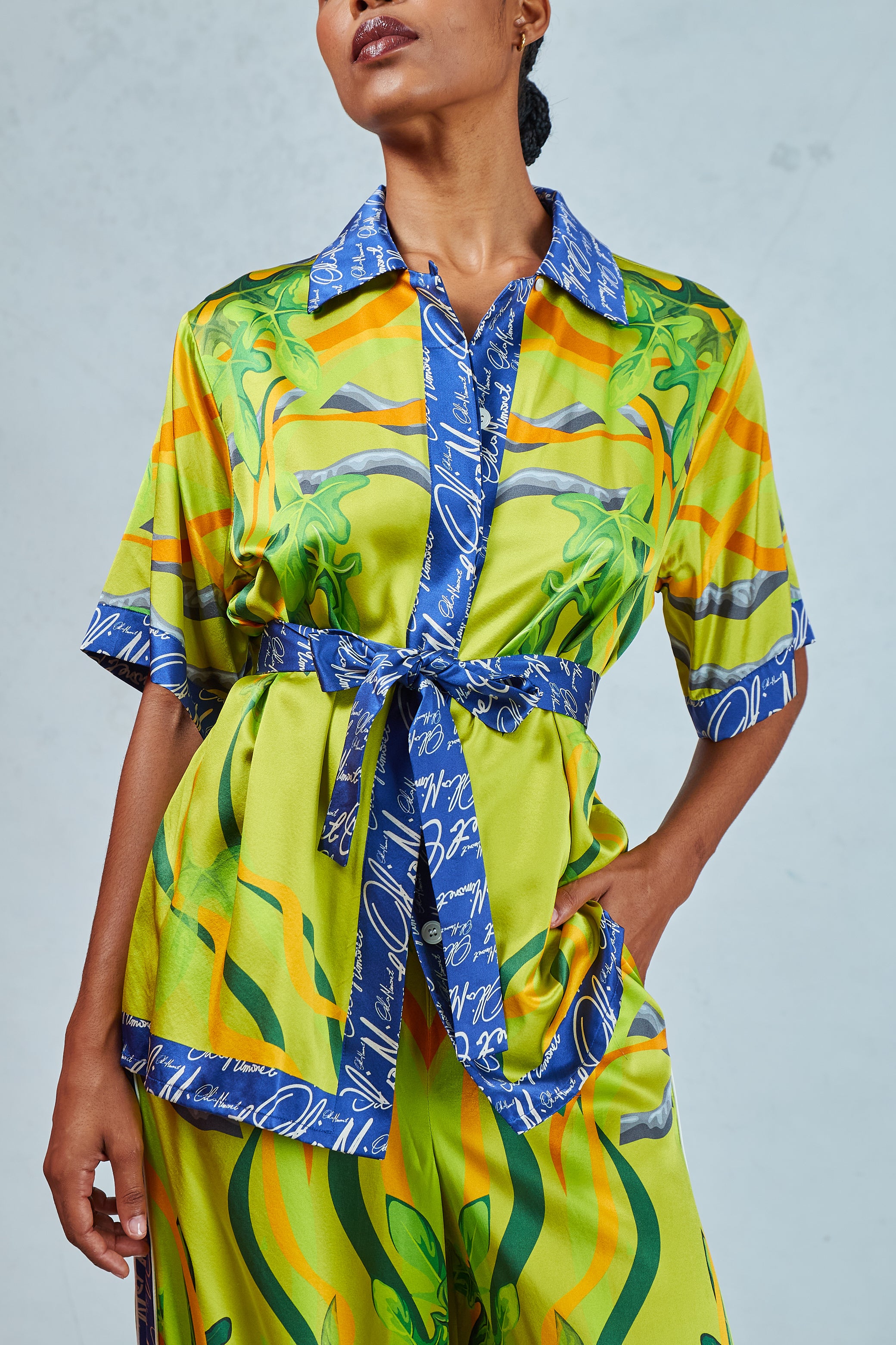 OMALISHA SILK SHORT SLEEVE SET