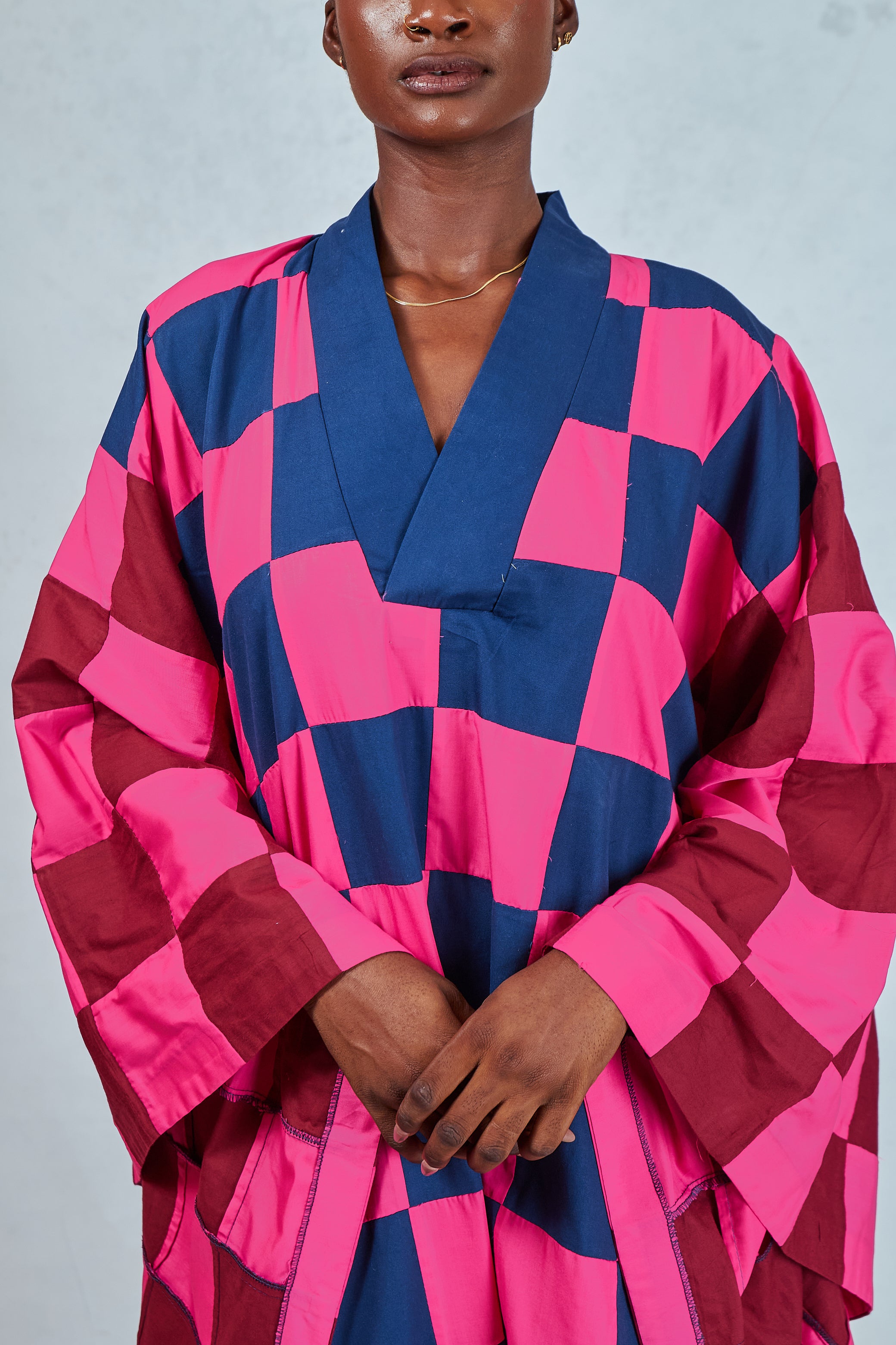 3 TONE CHECKERED KAFTAN
