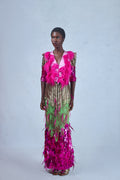 Odio Mimonet Titi Eudora Purple Silk Chantilly Lace Dress — luxury African fashion by OM