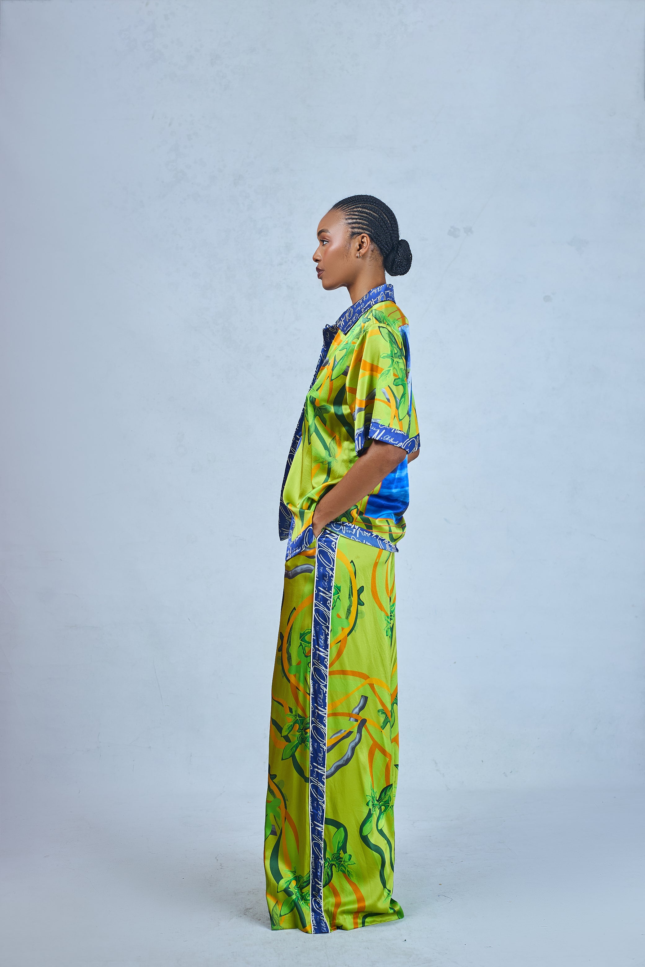 OMALISHA SILK SHORT SLEEVE SET