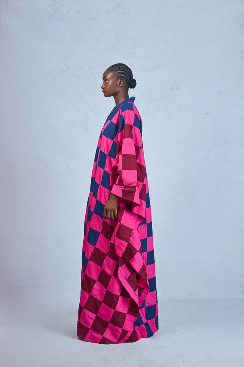 3 TONE CHECKERED KAFTAN