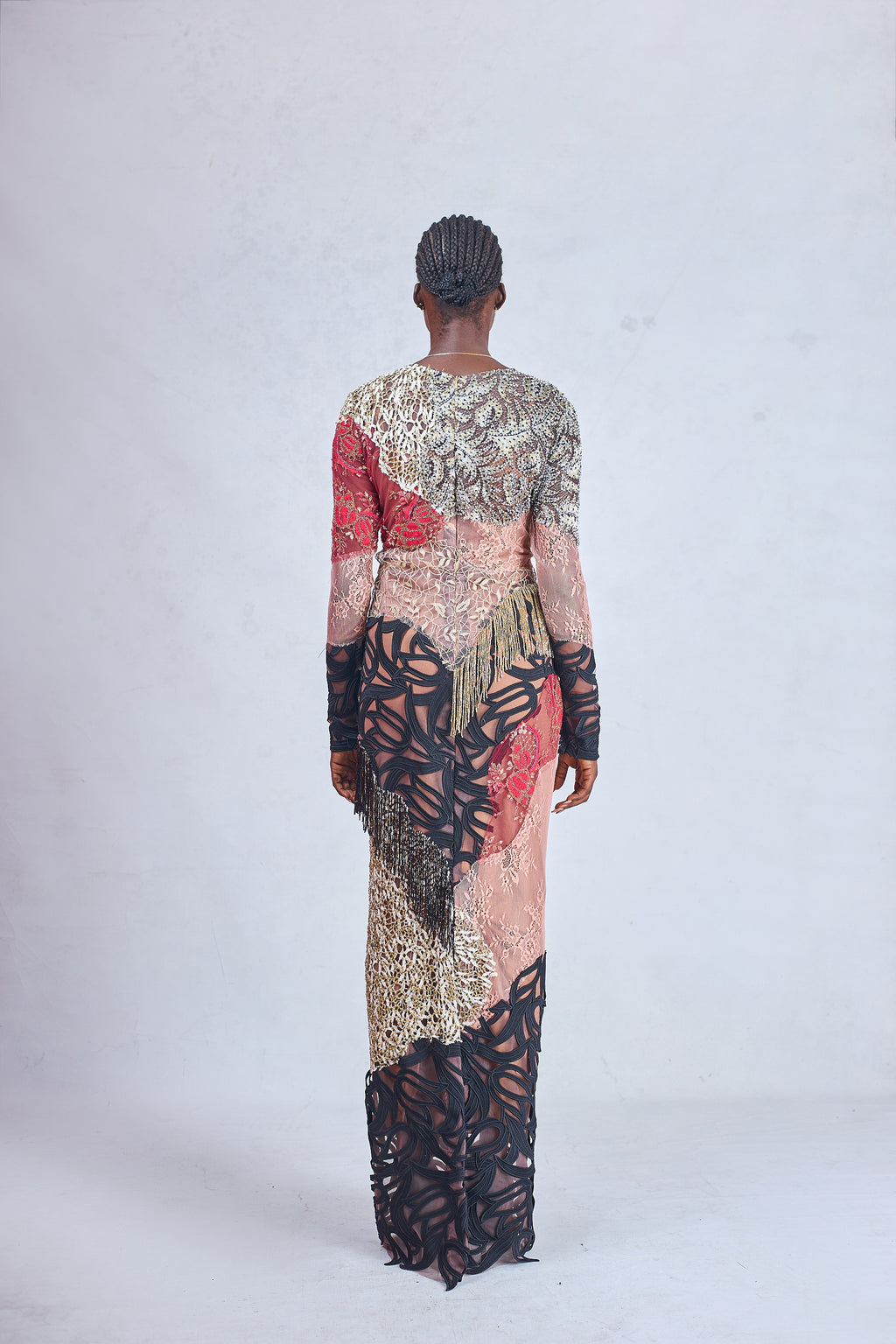 TESS EUDORA PINK LACE DRESS