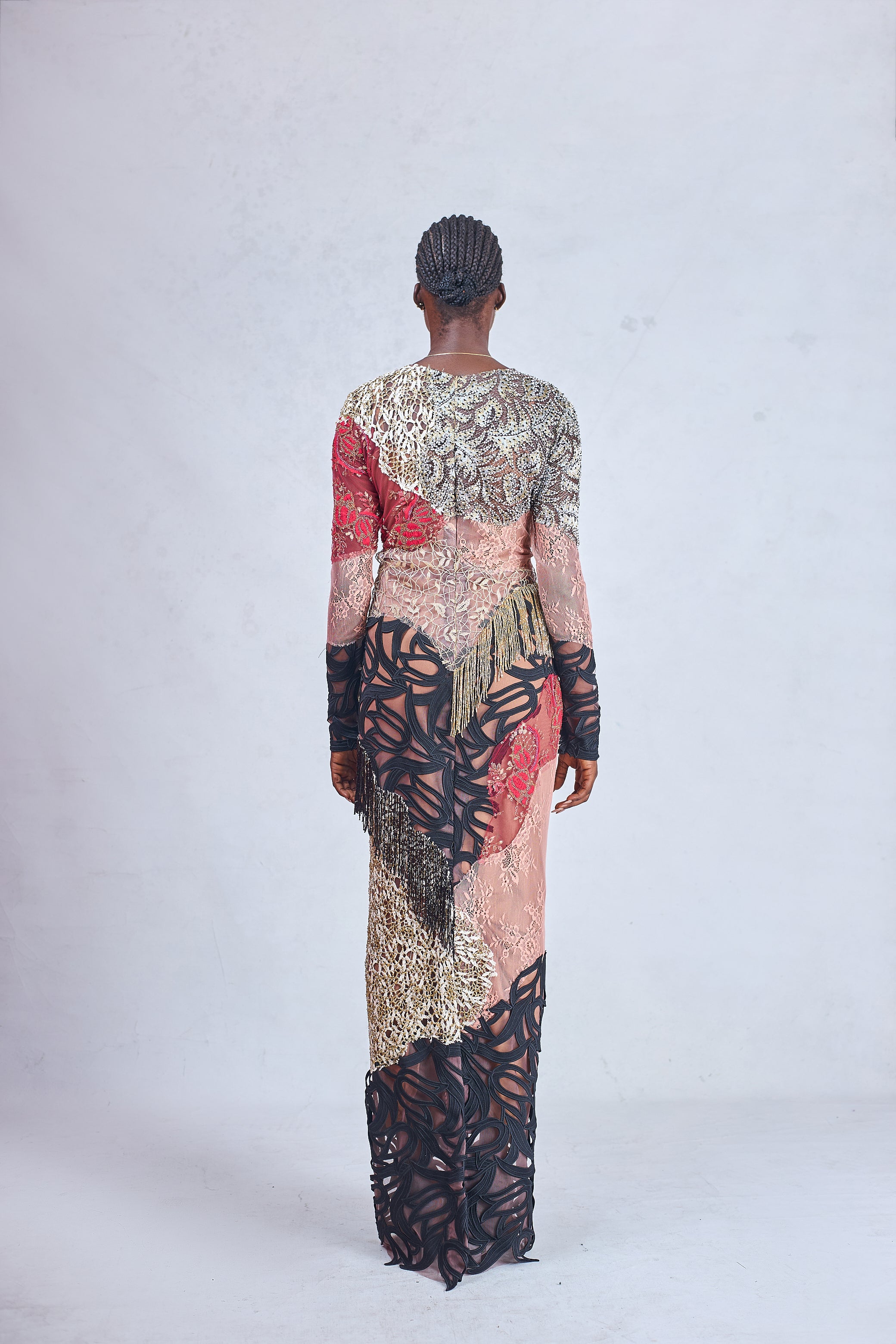 TESS EUDORA PINK LACE DRESS