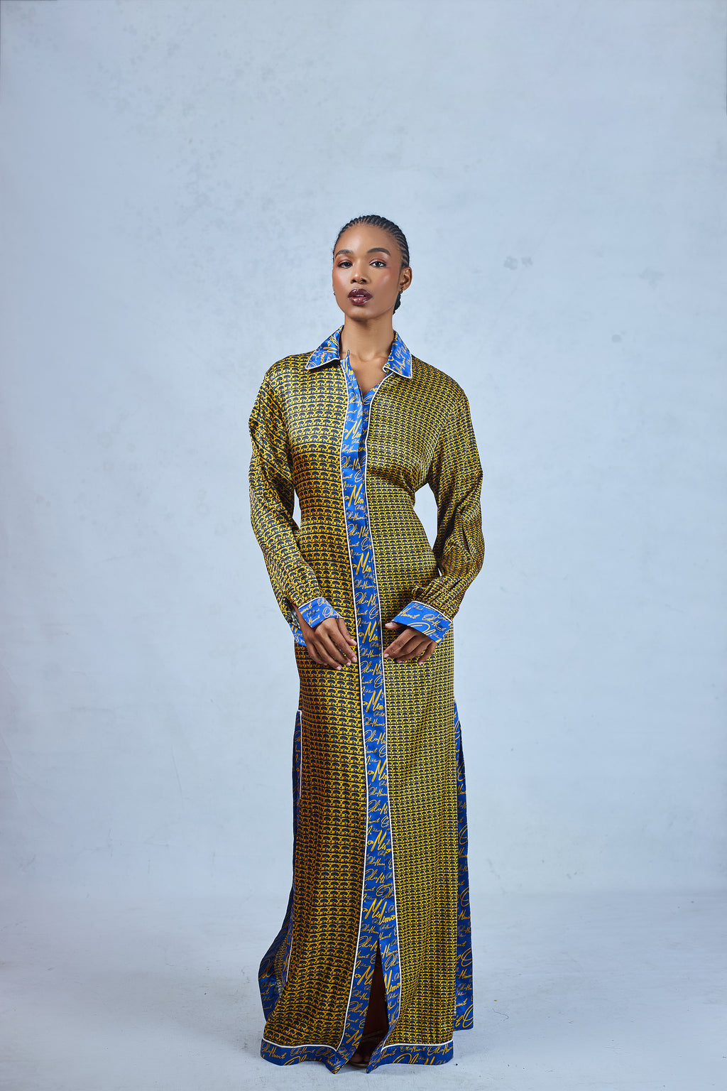 Odio Mimonet Betty Silk Shirt Dress — luxury African fashion by OM