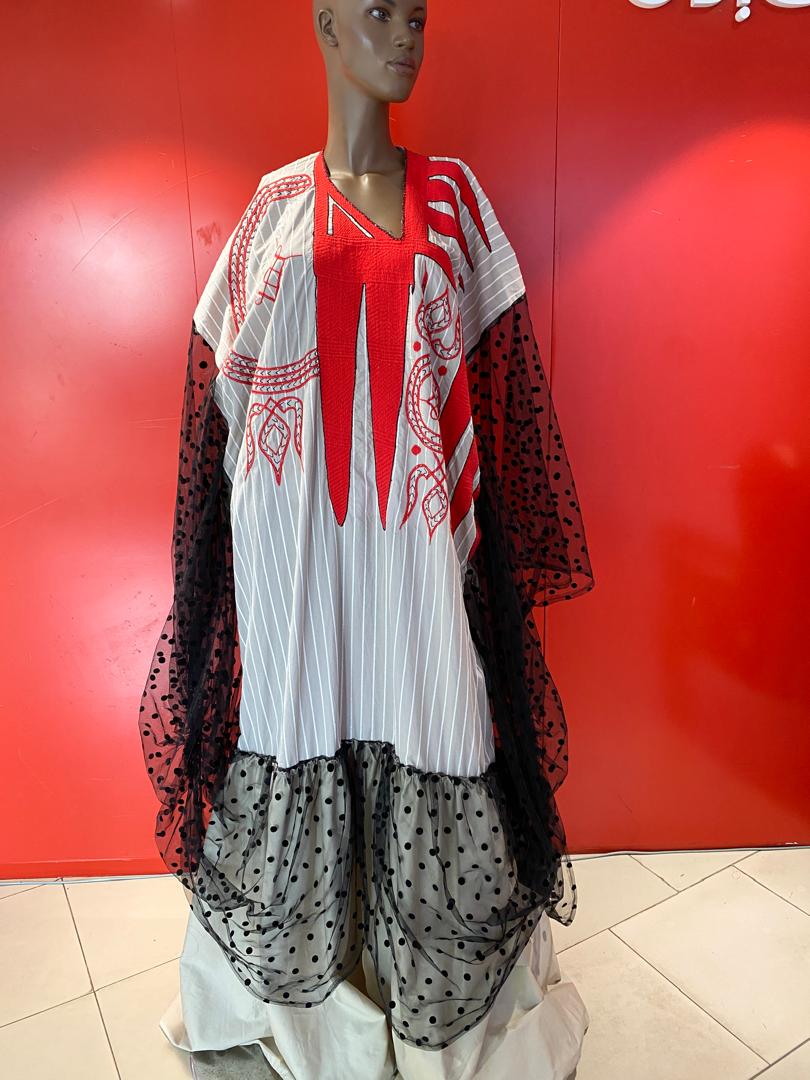 DRAPPED AGBADA CREAM
