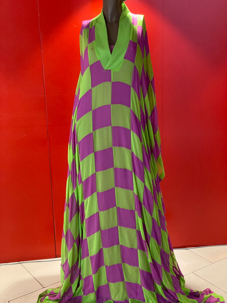 CHIFFON CHECKERED KAFTAN