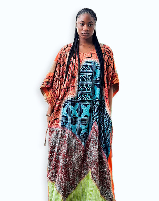 batik beaded kaftan