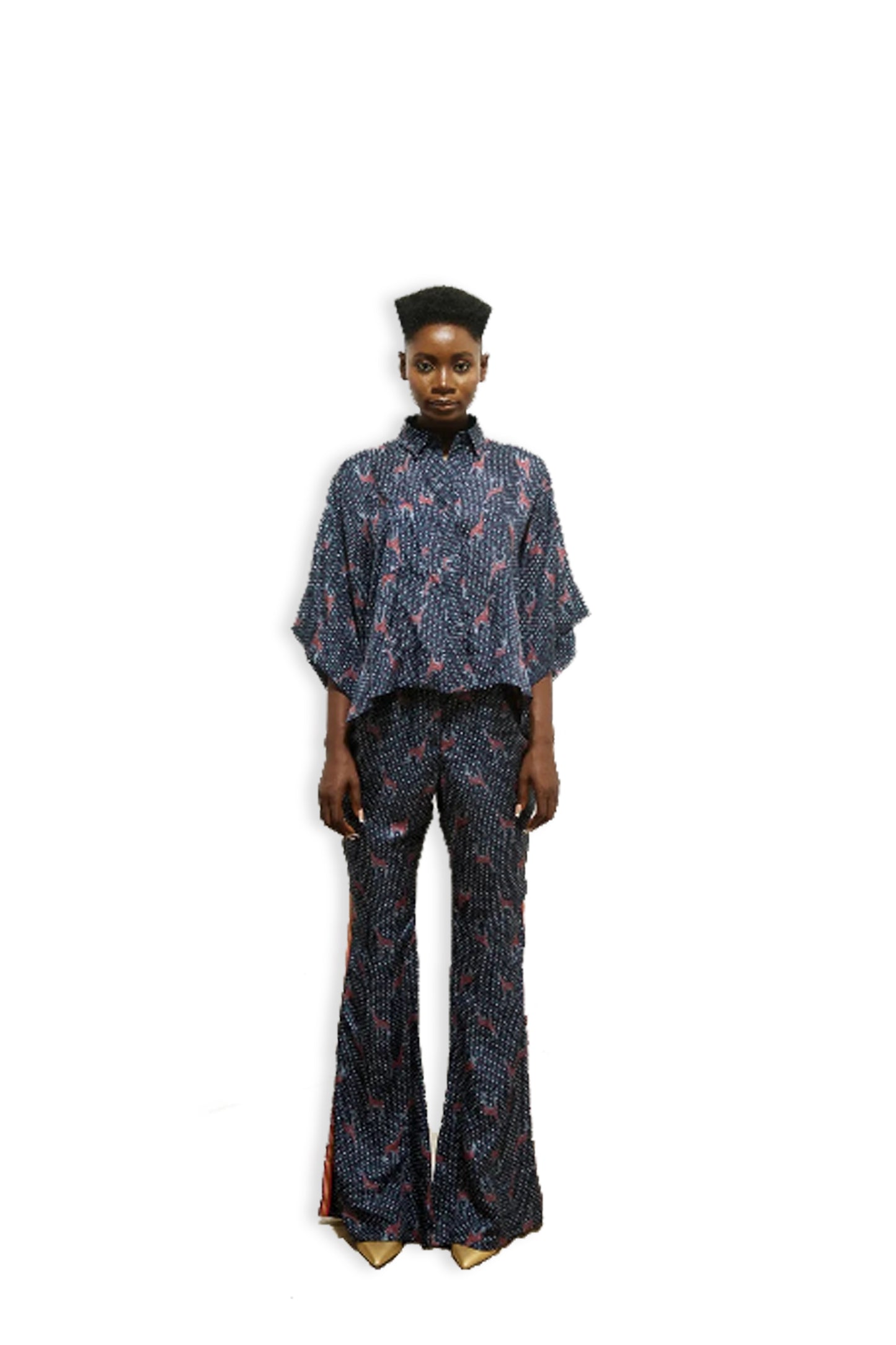 Bootleg silk trousers