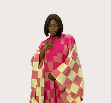 3 tone checkered agbada