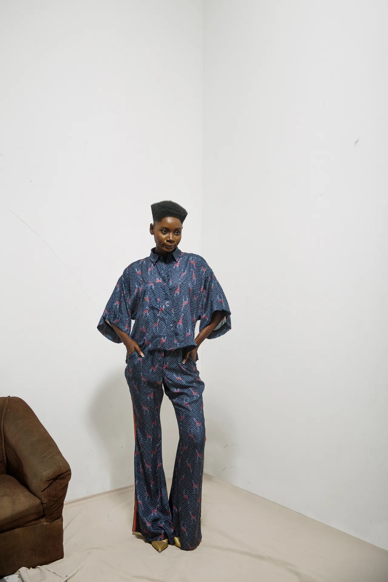 Oversized silk shirt