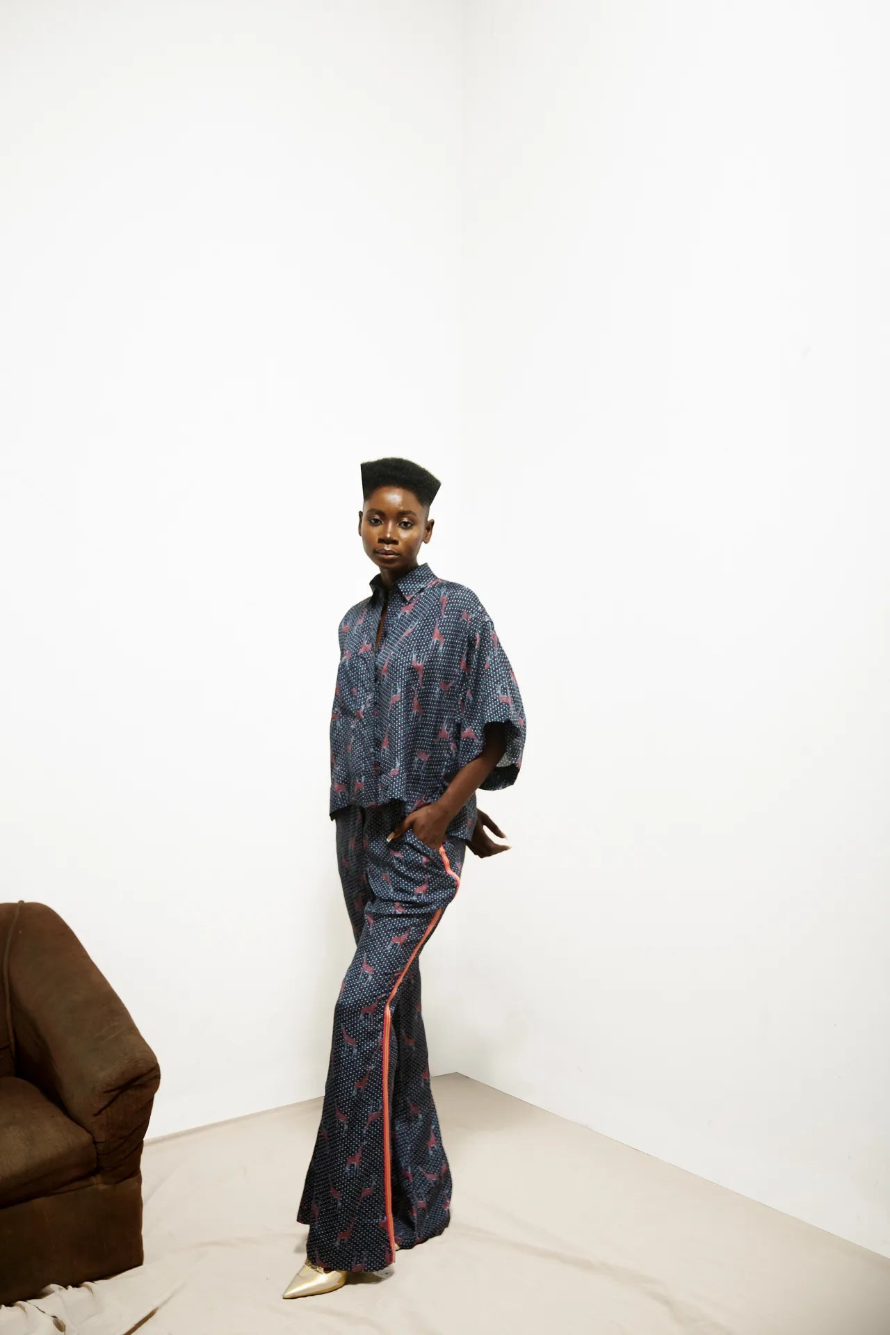 Oversized silk shirt